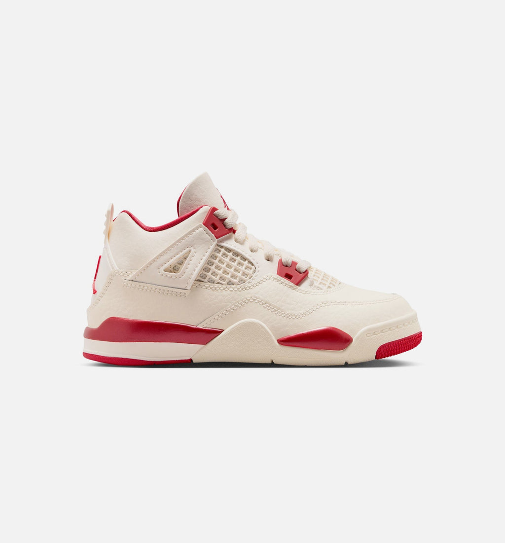 Air Jordan 4 Retro "Valentine's Day" Little Kids' Shoe – Pale Ivory/Sierra Red/Tough Red