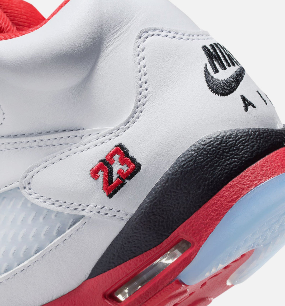 Air Jordan 5 Retro Fire Red Grade School Shoe - White/Fire Red/Black