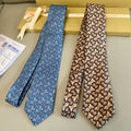 Burberry Style Men's Monogram Pattern Silk Tie