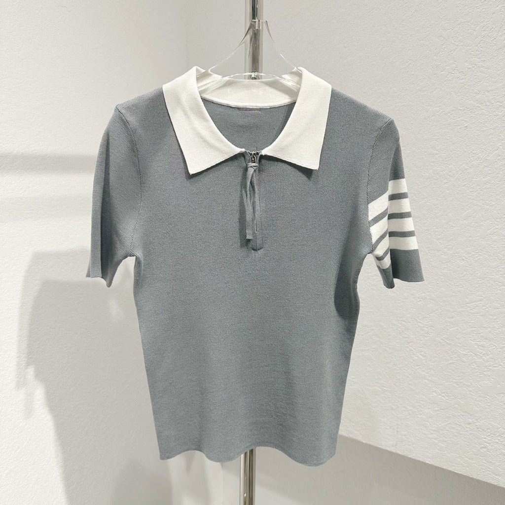 Thom Browne Women's Polo Collar Short-Sleeved Sweate