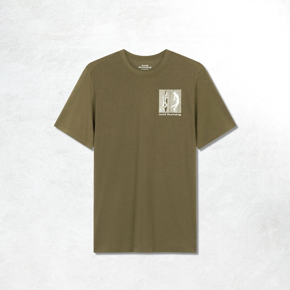 Acid Running Transcendent Runner T-Shirt: Dark Olive