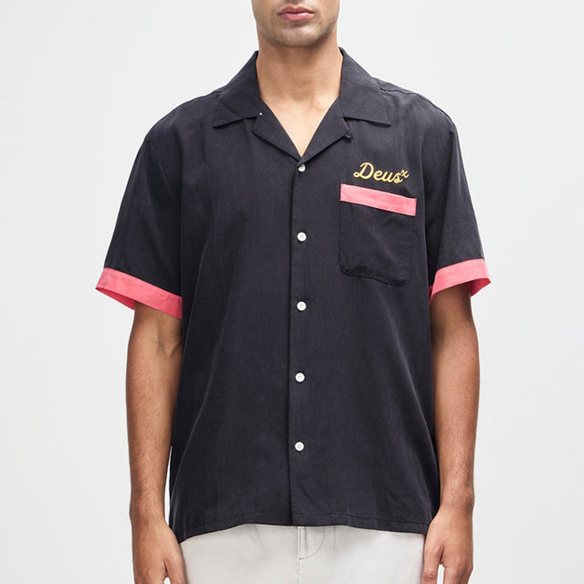 Deus Hisssterical Bowling Shirt: Black