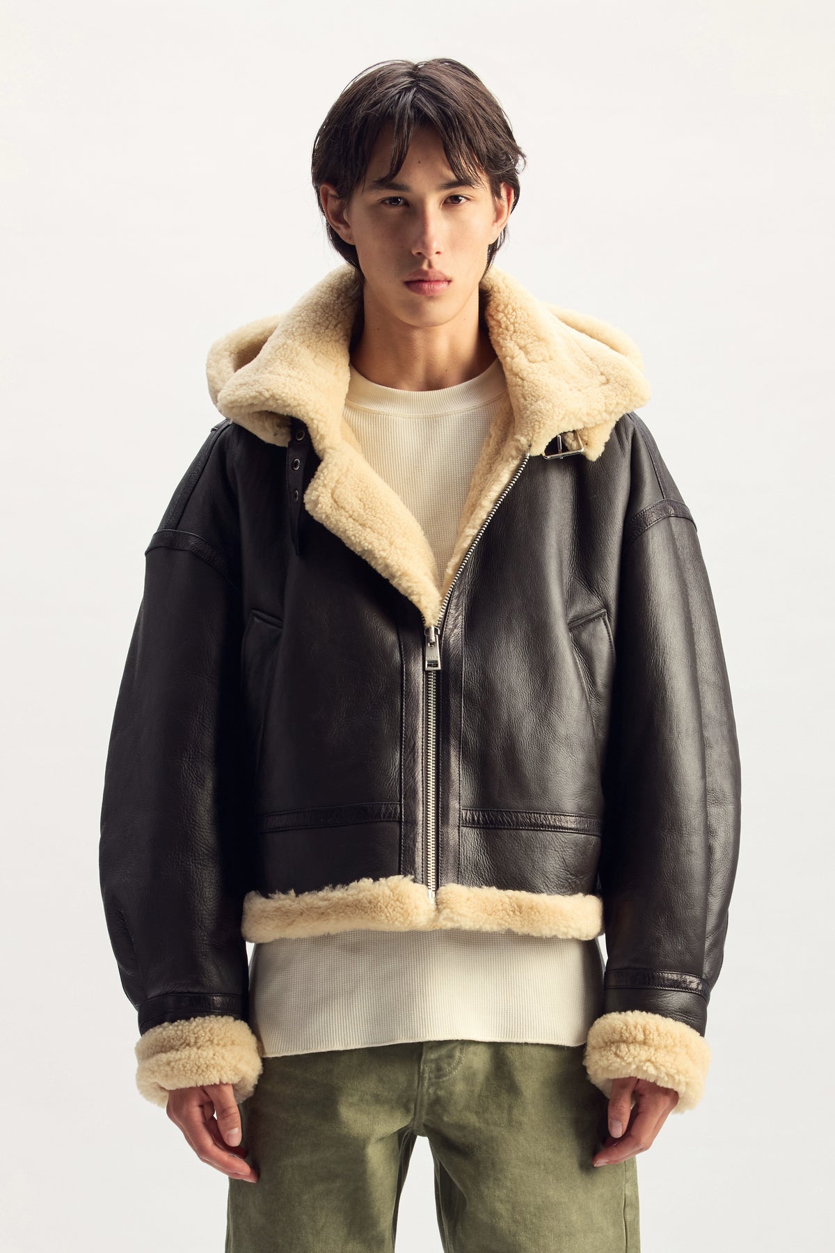 Foil Wordmark Shearling Jacket