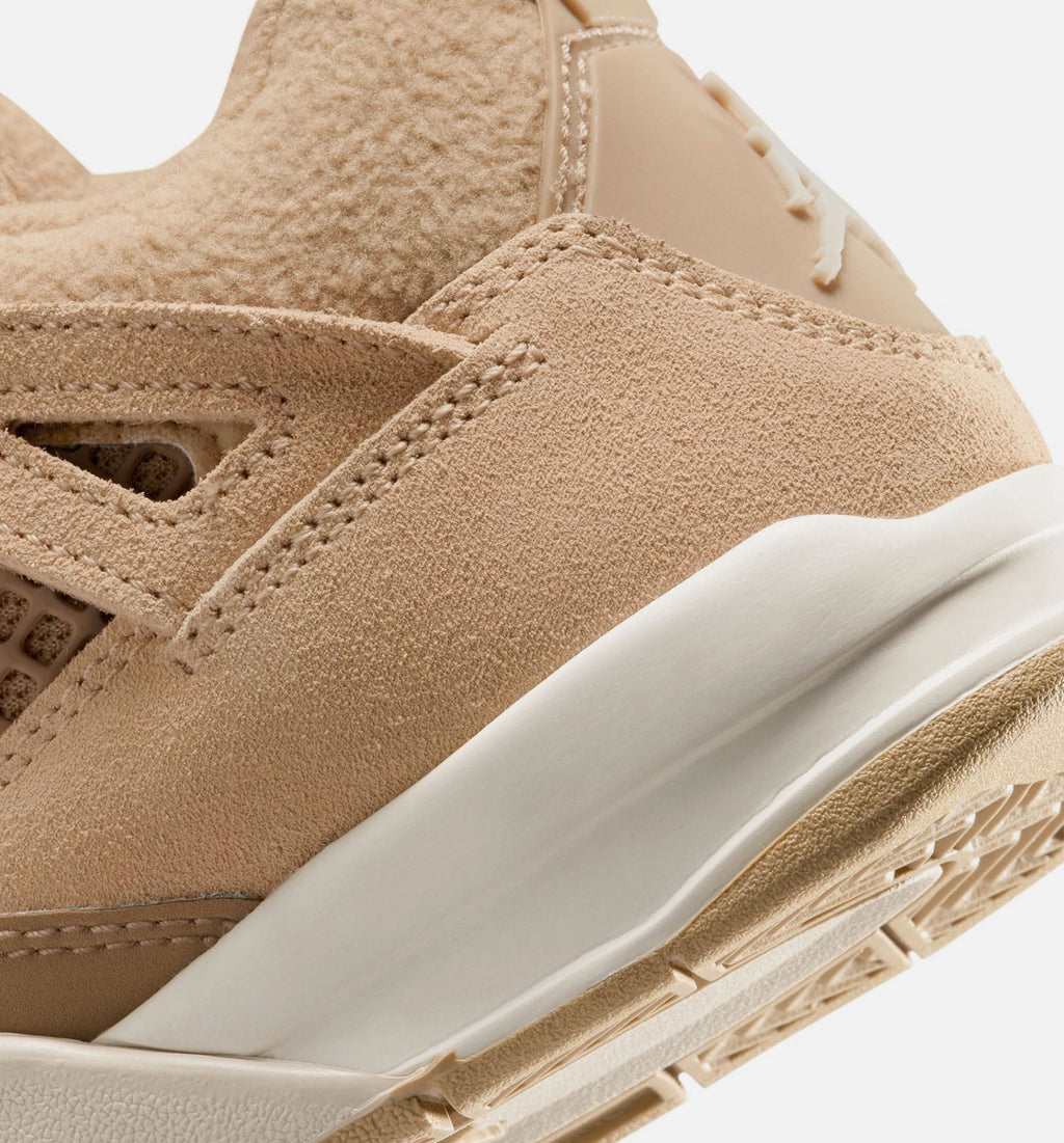 Air Jordan 4 Retro Cozy Girl Preschool Girls' Sneakers - Hemp / Off-White