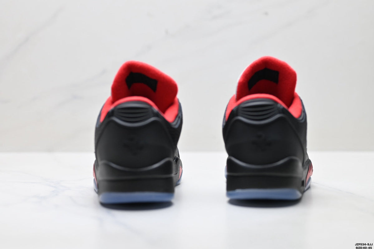 Air Jordan 5 Low Black Fire Red Sneakers