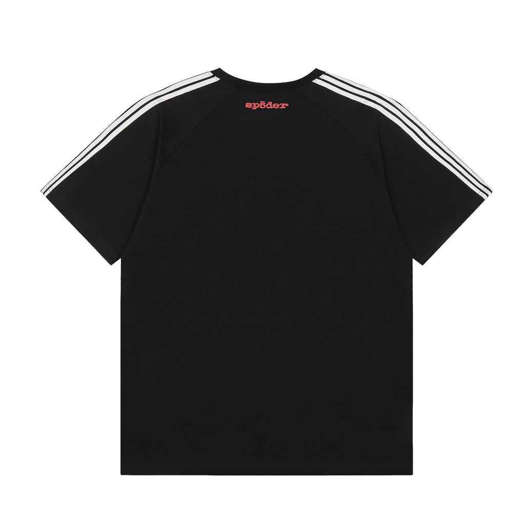 Sp5der Striped Raglan Graphic T-Shirt