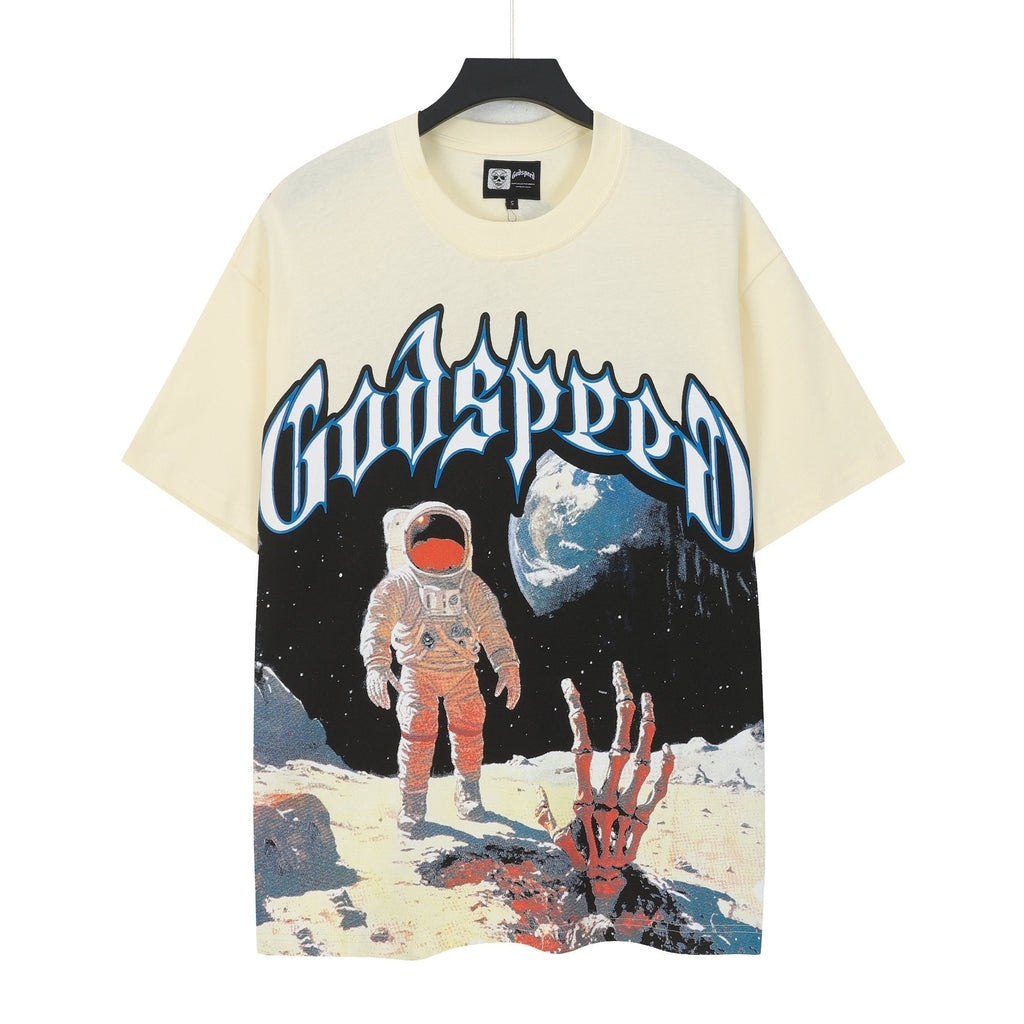 Godspeed Cream Astronaut Graphic Short-Sleeve T-Shirt
