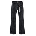 Purple Brand Black Coated Crinkle Bootcut Jeans