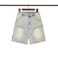 THAT'S A AWFUL LOT OF COUGH SYRUP Light Blue Washed Denim Shorts