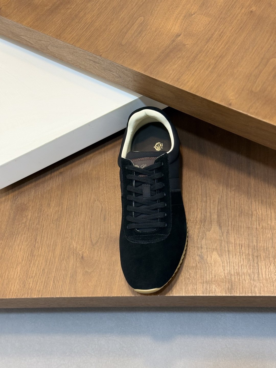 Loro Piana Black Suede Low-Top Sneakers