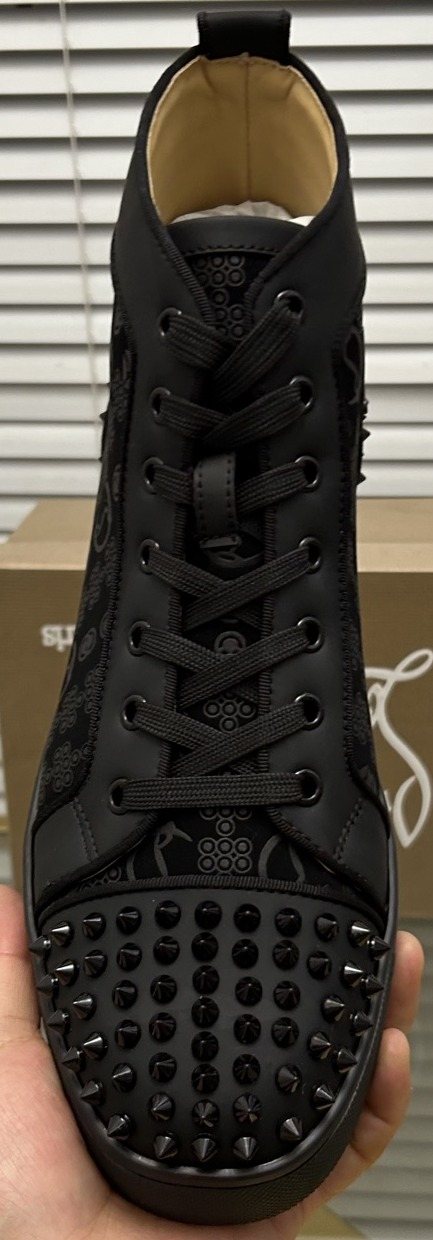 Christian Louboutin Black Studded High-Top Sneakers