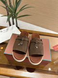 Loro Piana Men's Cross-Strap Mule Sandals