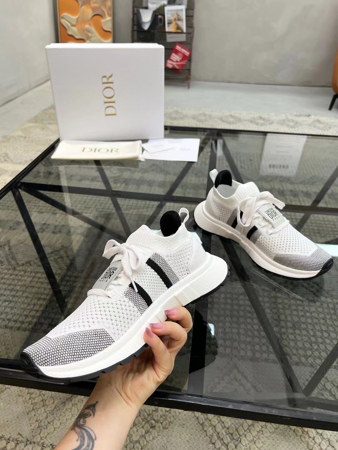 Dior Knit Low-Top Sneakers