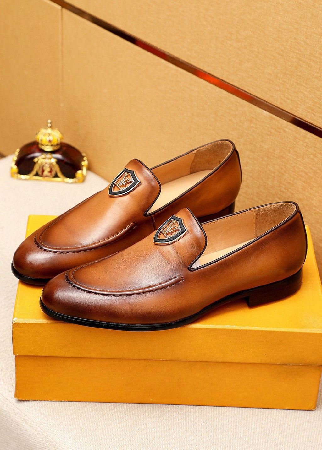 Louis Vuitton Shield-Detail Slip-On Shoes