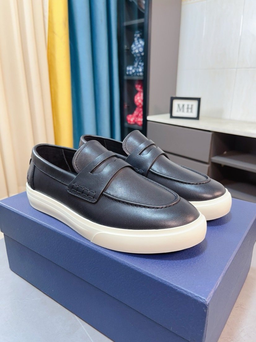 Dior Contrast-Sole Strap Loafers