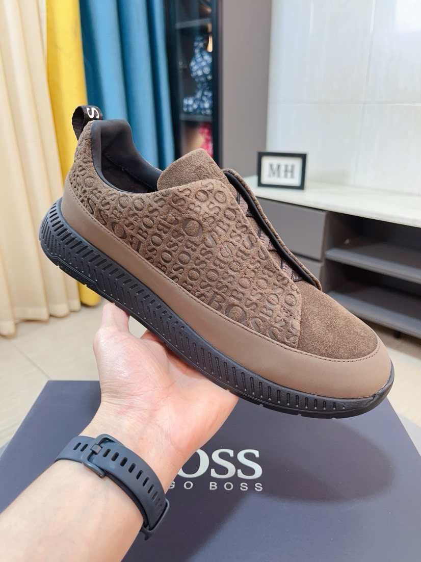Hugo Boss Textured Slip-On Sneakers